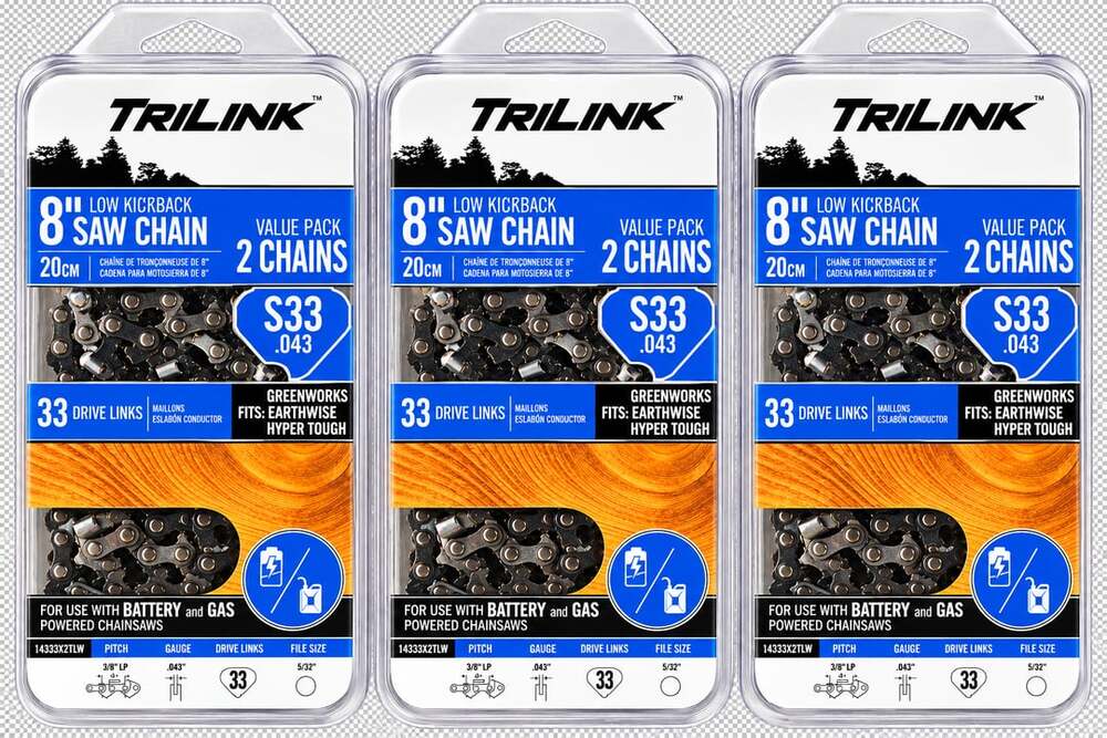 Trilink Chainsaw Chains 8" inch 3 Packs (6 Chains Total) New Free ...